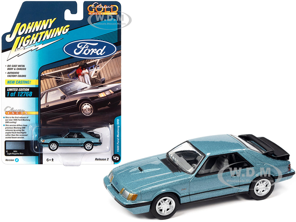 1986 SVO Light Regatta Blue Met W/Black Stripes Classic Gold Collection Ltd Ed to 12768 Pcs 1/64 Diecast Model Car Johnny Lightning JLCG029-JLSP247 a - Bellso